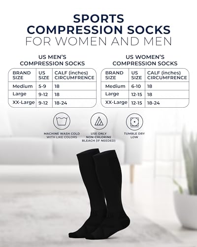 Pembrook 3 Pairs Compression Socks 20-30 mmHg - Compression Socks for Women and Men | Running, Athletic, Travel, Nurses3