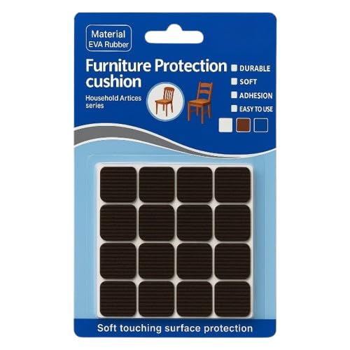 Image of MaruHub Non Slip Furniture Pads for Hardwood Floors - Furniture Leg Protectors for Chair, Table, Sofa - Self Adhesive Rubber Pads to Prevent Floor Scratches & Reduce Noise (Black, Model 3)