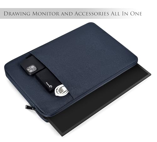 Image of 15.6 inch Portable Monitor Case, Protective Carrying Sleeve for Most 15.6-16.1 inch Portable Monitor with Accessory Pocket, Navy Blue