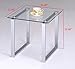 Kings Brand Furniture - Modern Chrome Finish Square Side End Table with Tempered Glass Top, Nightstand for Bedroom Living Room Office