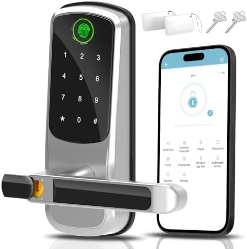 Smart Door Lock with Handle, Keyless Entry Digital Lock for Front...