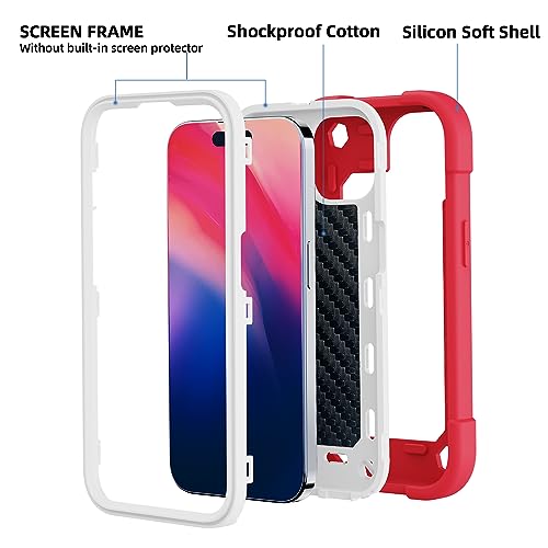 Image of MARKILL Compatible with iPhone Case with Ring Stand, Military Grade Drop Protection Full Body Rugged Heavy Duty Protective Durable Cover iPhone. (Hot Pink, iPhone 15 6.1 inch)