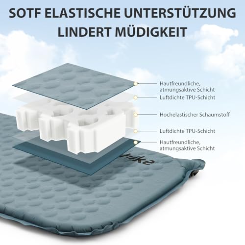 Tapis de sol auto-gonflant Naturehike 3.5 cm rectangulaire matelas isolant camping - 6