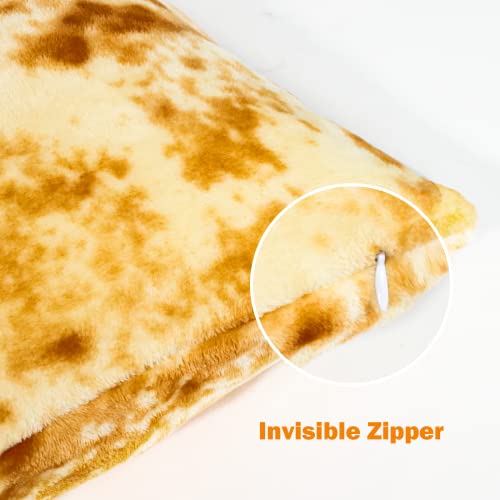 Bnuitland Tortilla Burritos Pattern Blanket With Throw Pillow Cover (18×18"),290 Gsm Double Sided Giant Funny Realistic Food Blanket For Your Family,Novelty Tortilla Blanket For Adults And Kids #TOP5
