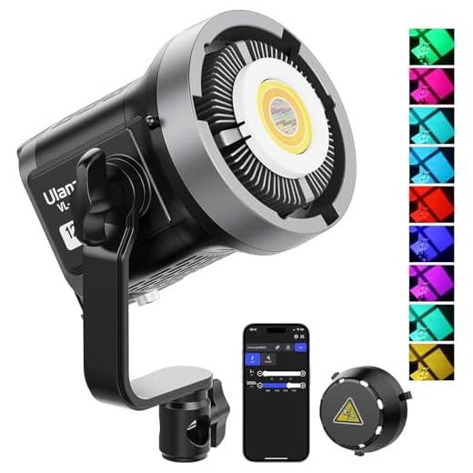 ULANZI Luz de Vídeo COB RGB com Saída Contínua de 120 W, Controle de Aplicativo, Bowens Mount, Ideal para Fotografia e Videografia