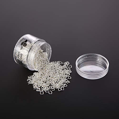 Brcbeads Silver Plated 4Mm 1000Pcs Per Bag Brass Round Open Jump Ring For Jewelry Making(Plastic Acrylic Jar Container Is Included) #TOP6