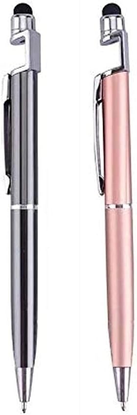 Mobile Stand (Pack 2) For LG KS365, LG KS660, LG L Bello, LG L Fino, LG L Prime, LG L20 / LG L 20, LG L30 / LG L 30, LG L45 Dual X132 / LG L 45, LG L50 / LG L 50, LG L5000 / LG L 5000, LG L60 / LG L 60, LG L60 Dual, LG L65 D280 / LG L 65 Ballpoint Function Stylus Pen with Mobile Stand Holder Writing Pen Screen Wipe Adjustable universal Mobile Phone Flexible Clip Holder Pen - Mix