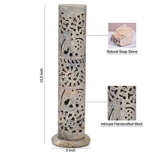 Image of Marble Carving Agarbatti Stand, Combo | Soapstone Hand-Carved, Incense Burner Holder, Ash Catcher for Incense Sticks, Spiritual Decor for Puja Room