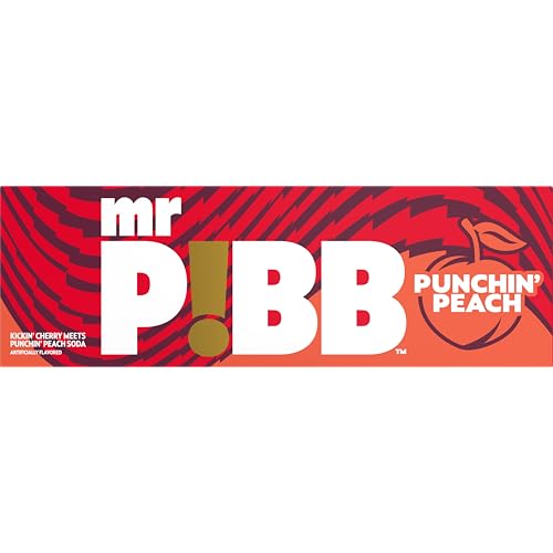 Image of Mr. Pibb Punchin' Peach Soda Soft Drink Fridge Pack Cans, 12 fl oz, 12 Pack