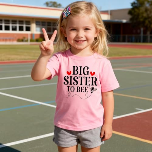 Image of Big Sister Shirt for Girls Toddler Kids Pregnancy Announcement Promoted to Big Sis T-Shirt Summer Short Sleeve Top
