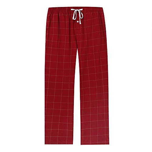 Image of Vulcanodon Mens Cotton Pajama Pants, Lightweight Sleep Pants for Men