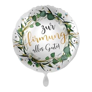 Folienballon Zur Firmung alles Gute Greenery, ca. 43 cm