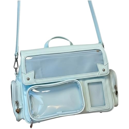 Qualità premium: lo zaino è realizzato in resistente tessuto PU, con più spazi di archiviazione e tasche trasparenti, perfetto per esporre i tuoi badge anime e piccole cose carine senza preoccuparti di perderli (non include bambole e carte collezionabili!).