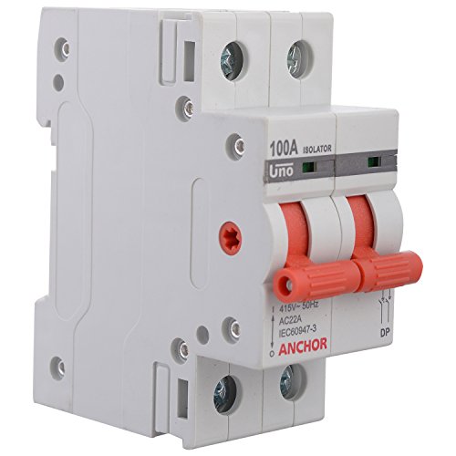 Image of Anchor 98095 2 Pole UNO Series Isolator, 100 Amp, White, Standard (FE 98095)