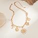 PLOUTOS Gold Celestial Pendant Necklace for Women Layered Chunky Chain Sun Moon Star Charms Statement Boho Fashion Jewelry Gift For Women Party Date (Gold)
