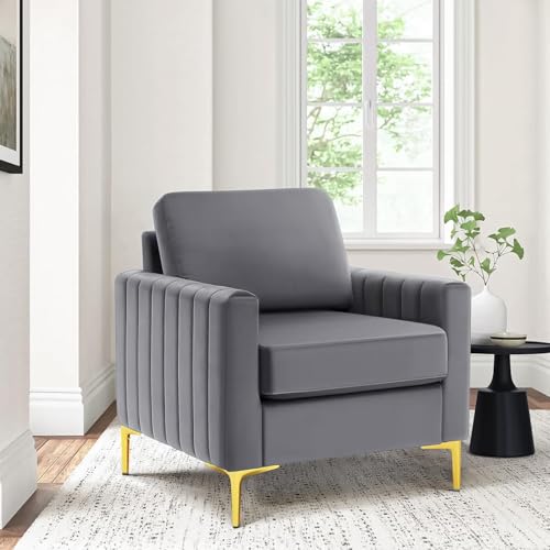 Image of Modern Armchair Single Sofa Chair for Small Wingback Chair | High Back Wing Chair | Single Seater Chair for Living RoomSet of 2 Chairs (Grey A)