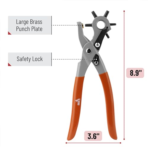 Image of UNCO Leather Multi-Hole Puncher, Belt Punch Tool, Leather Hole Pricane
