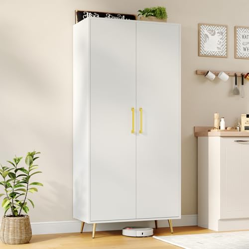 LYNSOM Tall Storage Cabinet, Freestanding Kitchen Pantry Cabinet with Adjustable