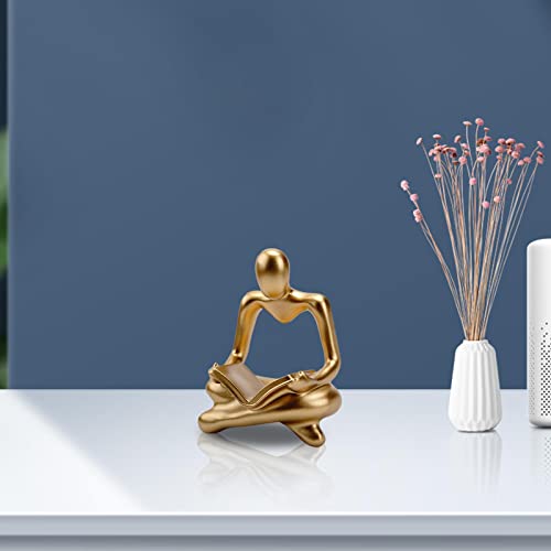 WeiLaiKeQi Estátua criativa abstrata pensador estatueta ornamento artesanato coleção decorativa escu