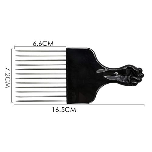 Peine Pick Metalizado para Cabello Rizado Negro miniatura 2