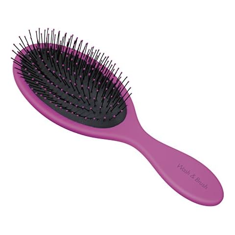 Clauss Wash&Brush Hairbrush, with Soft Touch Handle, Pink/Black x Cover
