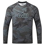Gill Mens XPEL Long Sleeve Fishing Shirt Tee Top UV 50+ Sun Protection Water & Stain Repellent - Shadow Camo
