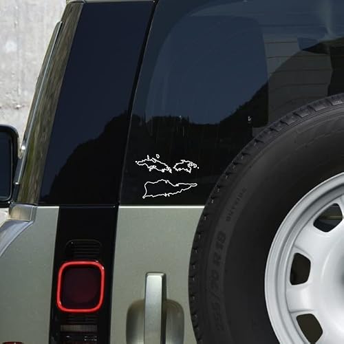 US Virgin Islands 5x3.5 State map Outline Vinyl Decal Sticker Custom White