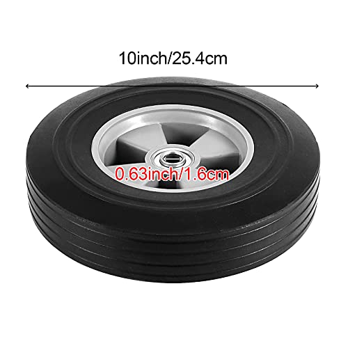 Rueda sólida negra y gris 10 pulgadas para carrito mano x2 miniatura 2