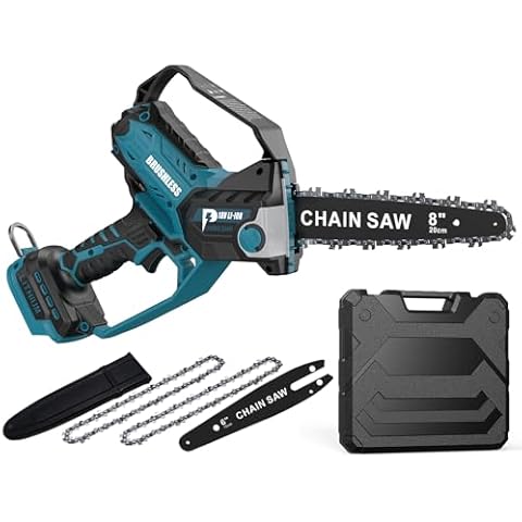 BITOON 8-Inch Mini Chainsaw with Auto-Oiler Cover