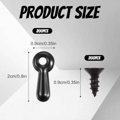 Image of 200 Set Picture Framing Turn Button Fasteners, Photo Backing Clips with Screws, Heavy Duty Metal Photo Frame Clips Fasteners for Craft, Hanging Supplies