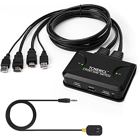 TCNEWCL 2 Port HDMI KVM Switch with Remote Cover