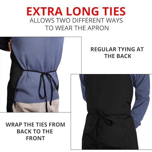 Utopia Kitchen 12 Pack Bib Apron Adjustable With 2 Pockets thumb #4