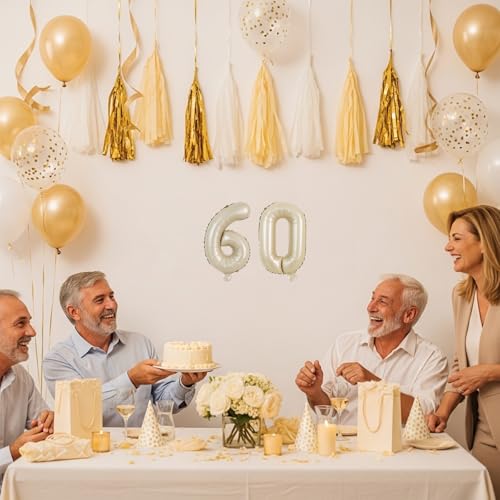 Image of TONIFUL 20 Pcs Number Balloon 2 Set 16 Inch Caramel 0-9 Numbers Balloons | Small Custom Digital Mylar Foil Ballons for Boho Birthday Engagement Graduation Anniversary Baby Shower Party Decorations