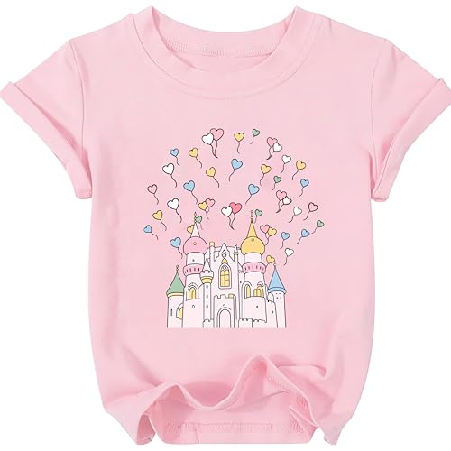 Image of Magical Shirt for Girls Magic Kingdom Graphic Tshirt | Cute Family Vacation Kids Short Sleeve Tops
