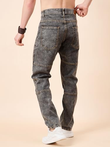 Image of STUDIO NEXX Men's Loose Fit Jeans | Stretchable | Jeans for Men | Contrast Stitch Jeans | Panelled Stitch