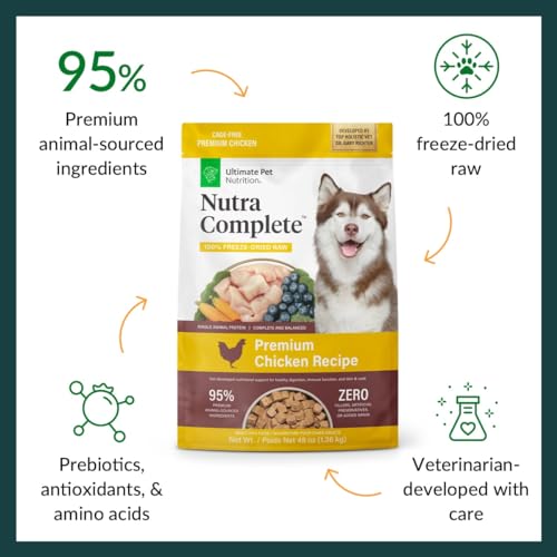 ULTIMATE PET NUTRITION Nutra Full Uncooked Freeze Dried Canine Meals, Veterinarian Formulated with Antioxidants, Prebiotics & Amino Acids (3 Pound, Rooster) ULTIMATE PET NUTRITION Nutra Full Uncooked Freeze Dried Canine Meals, Veterinarian Formulated with Antioxidants, Prebiotics & Amino Acids (3 Pound, Rooster)