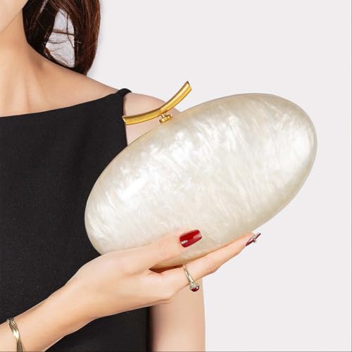 Image of Acrylic Bubble Bag Luxury Marble Clutch Evening Purses for Women Glitter Handbag for Wedding Party Prom
