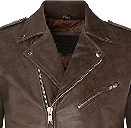Image of Men Leather Jacket - Lambskin Winter Vintage Motorcycle Biker Jacket, Coat Soft & Stylish Moto Ride & Racing Jacket's