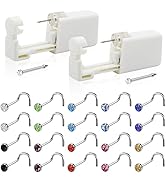 Nose Piercing Kit - Rayyl Disposable Nose Piercing Gun built-in nose stud with 20pcs Colorful Nos...
