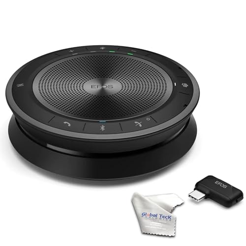 Sennheiser EPOS Expand 40+ UC Wireless Portable Bluetooth Speakerphone with USB-C Connection, BTD 800 USB Bluetooth Dongle - GTW Bundle with GTW Microfiber Cloth and Global Teck Gold Support Plan