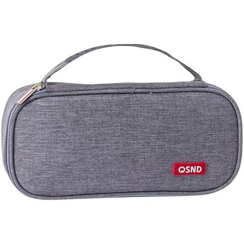 Estojo Escolar Feminino DT1967-Cinza. Fabricado em Poliéster e Nylon Resistente. Divisórias Internas com Bolsos em Mesh e Elásticos para Acomodar Lápis, Canetas e Outros Materiais Escolares.