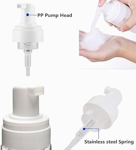 Miniatura 3 de Botella dispensadora de espuma transparente recargable vacía de 2 onzas líquidas, mini botella de embalaje de espuma líquida de viaje para