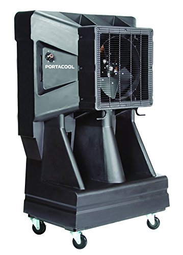 Portacool PAC163SVT 16-Inch Portable Evaporative Cooler with Vertical Tank, 3900 CFM, 900 Square Foot Cooling Capacity, Black