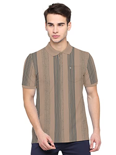 Image of BULLMER Mens Regular Fit Striped Cotton Polo Tshirt /Collared Tshirt
