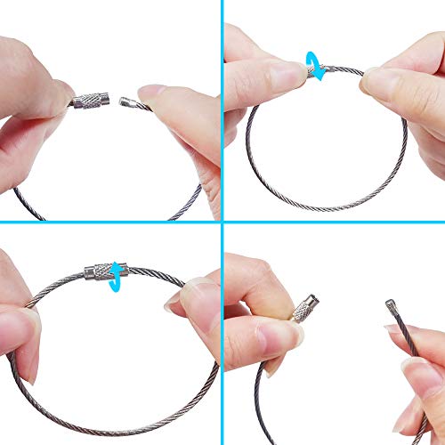 Maxin 4 cavi portachiavi in filo metallico e 4