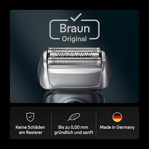 Braun Series 8 Elektrorasierer Scherkopf 83M – ORIGINAL Ersatzscherteil und Rasierer Zubehör vom Hersteller – Made in Germany, Kompatibel mit Allen S8-Rasierern – Silber 5