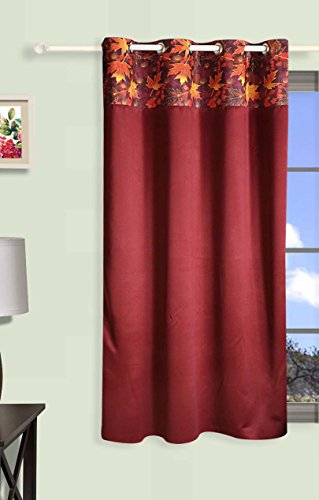 Image of Swayam 100% Blackout Polyester Window Curtain for Living Room & Bedroom | 5 Feet | Room Darkening Curtain with Eyelets | Pack of 1 | Solid Design - Maroon