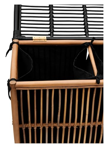 Image of wicker Laundry Basket with Lid| laundry basket with lid | storage basket Laundry Hampers(20.5 inchL x 16.5 inchW x 22 inchH) (Brown)