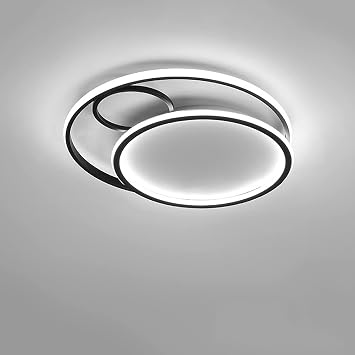 LED Ceiling Light for Living Room Creative Acrylic Design Lamp with Dimmable Dining Room Bedroom Study Room Ceiling Fixture Illumination Indoor Ceiling Light Fixture,Black Color, Golden Colo