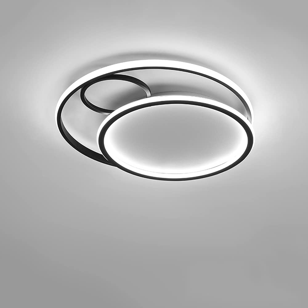 HYJAUSXB Modern Chandelier LED Ceiling Light with Dimmable Creative Acrylic Design for Living Room Dining Bedroom and Study Black Golden Color
